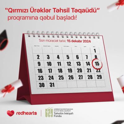 “Qırmızı Ürəklər Təhsil Təqaüd Proqramı”na qəbul başladı Xəbər şəkili